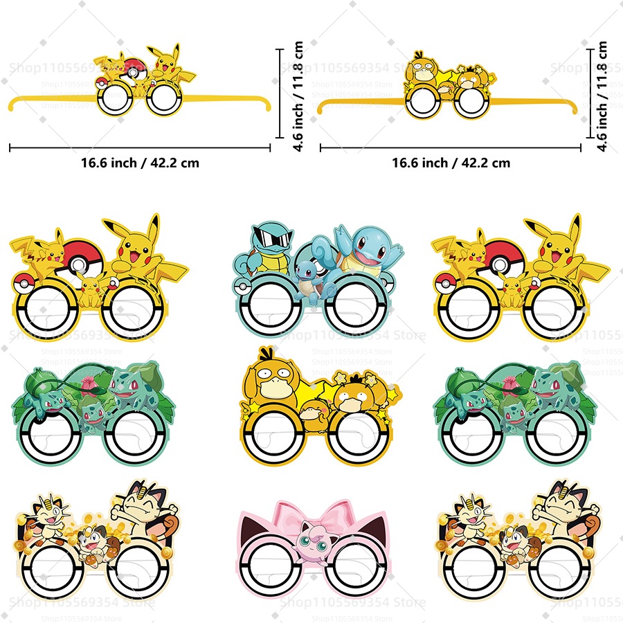 Cosplay Prop Filler - Pokemon Paper Glasses Pikachu Party Favor