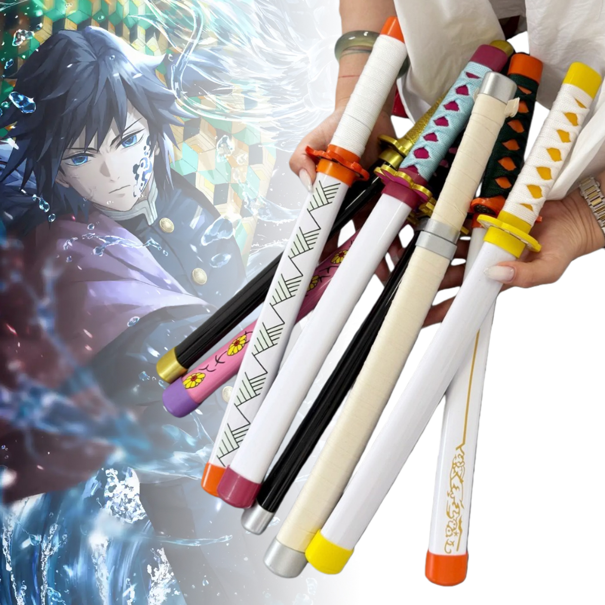 16inch Tomioka Giyuu Katana An - Cosplay Prop Katana ulasan dan harga