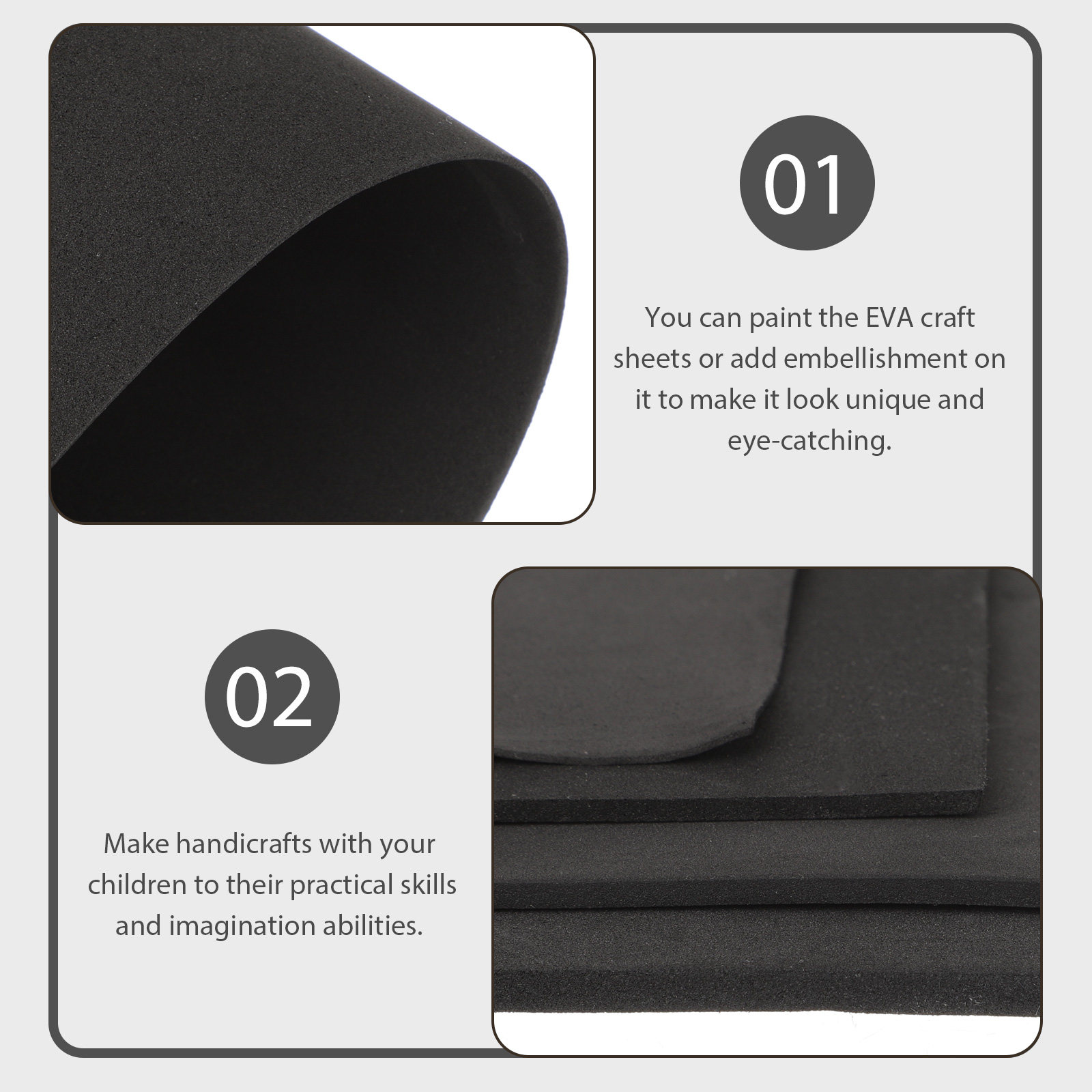 4Pcs Eva Foam Sheets DIY Craft - Cosplay Prop Foam Board ulasan dan harga