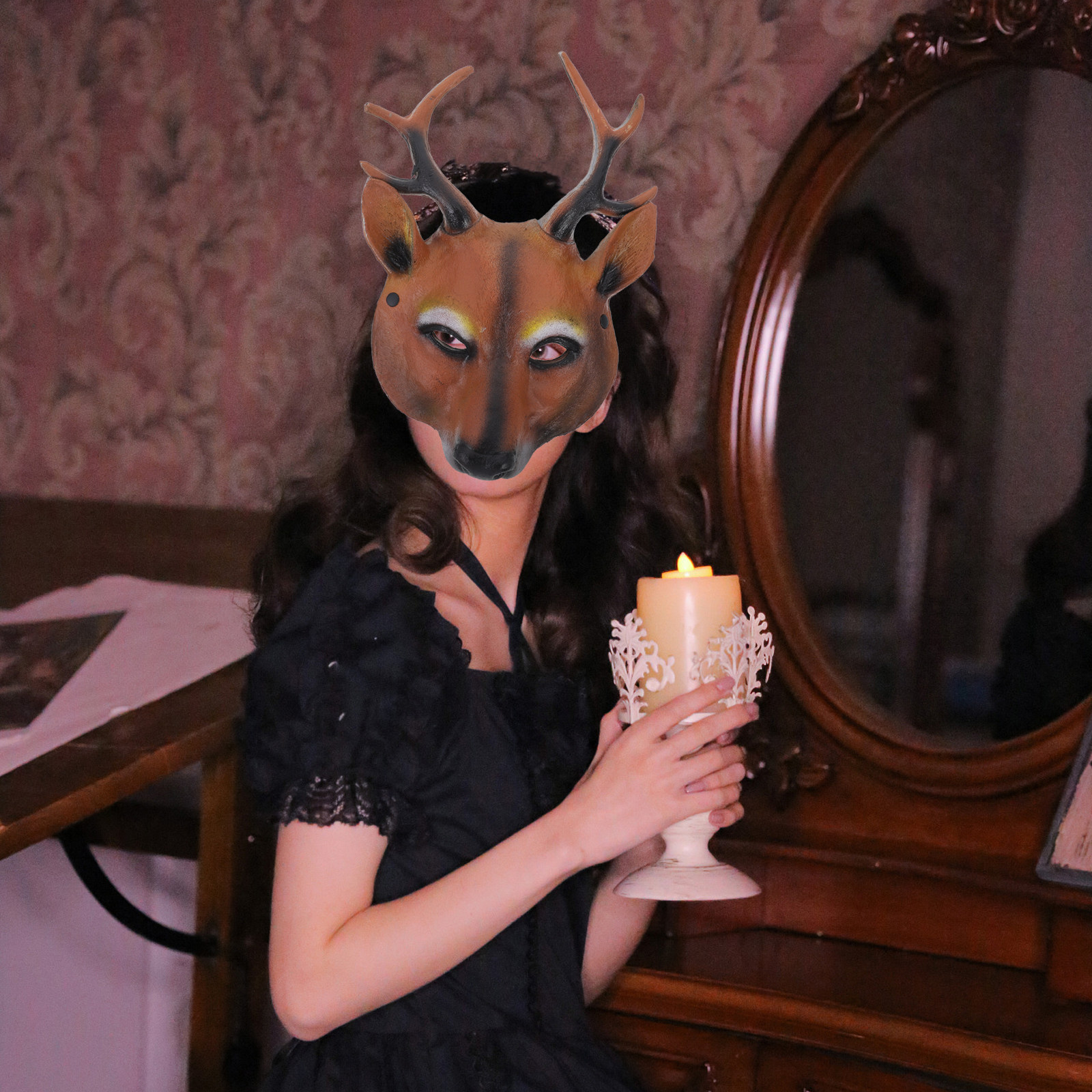 Deer Design Mask Halloween Xma - Cosplay Prop Designer ulasan dan harga