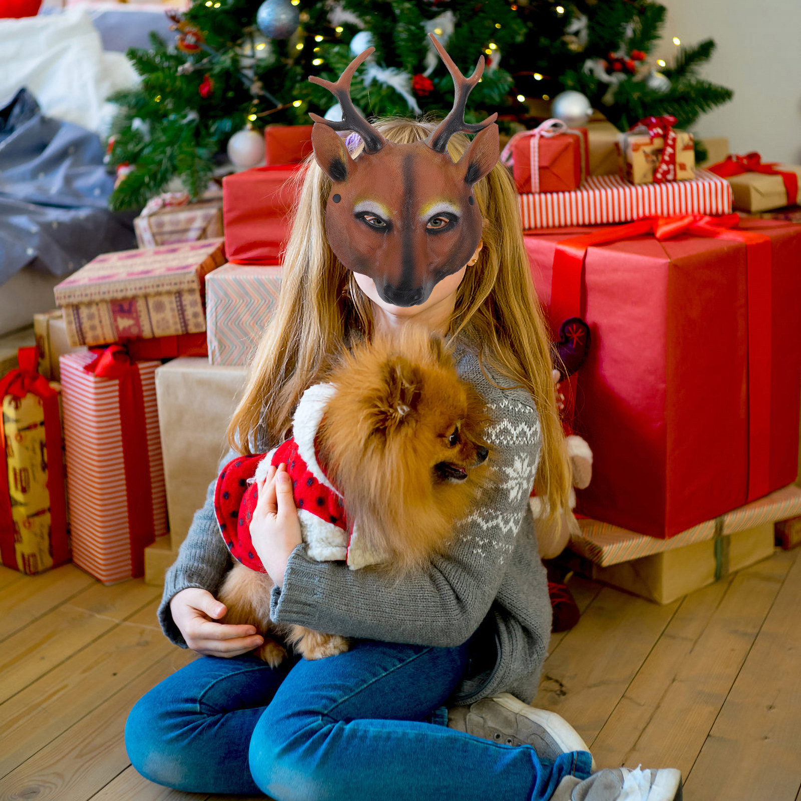 Deer Design Mask Halloween Xma - Cosplay Prop Designer ulasan dan harga